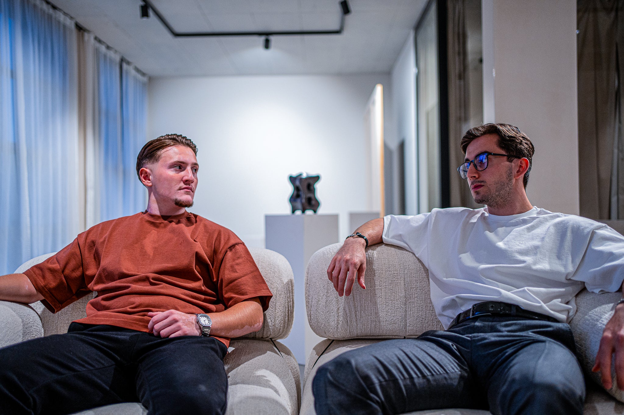 heavyweight tshirt braun und weiss