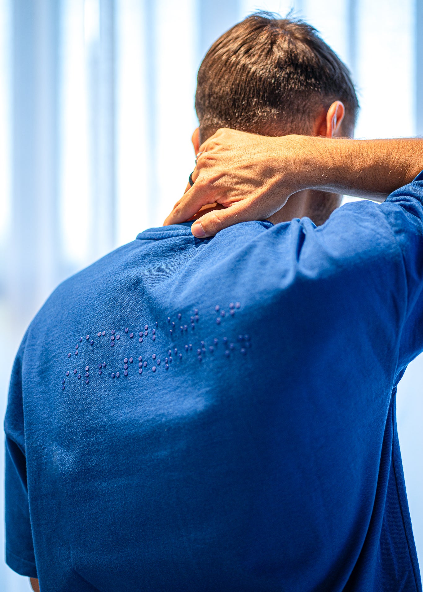 heavyweight tshirt blue braille